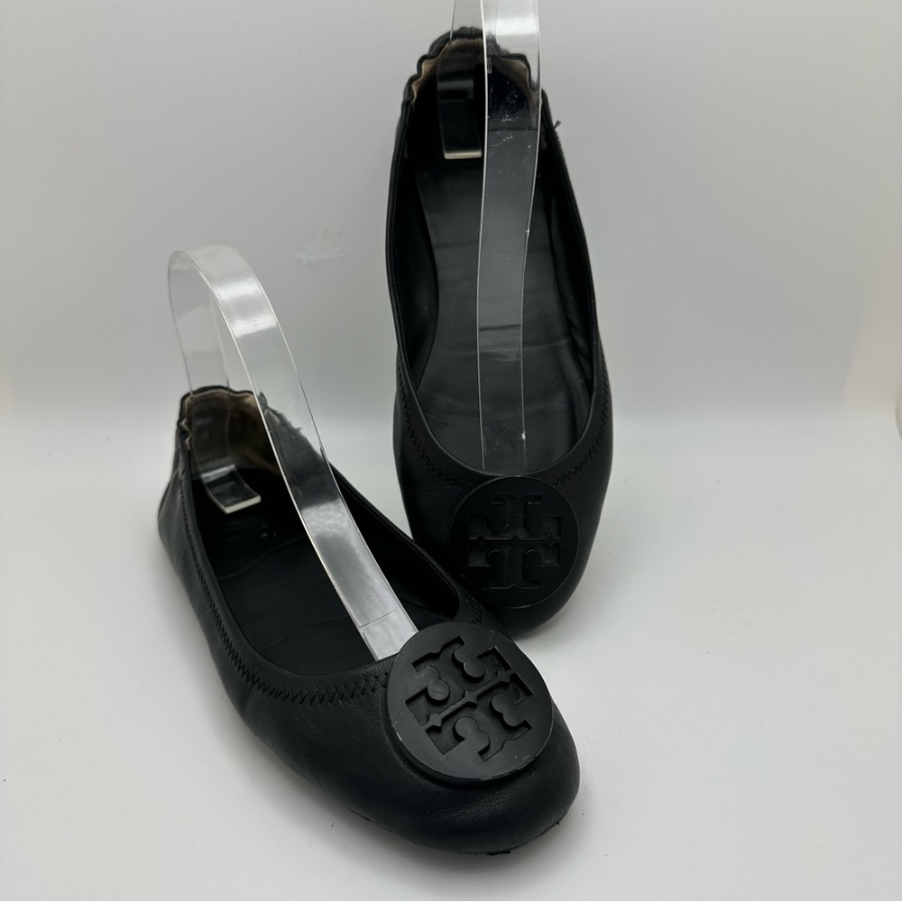 Tory Burch Women Shoes Mini Travel Ballet Flats 6.5 Blk 511558251 Preppy resort - Picture 4 of 14